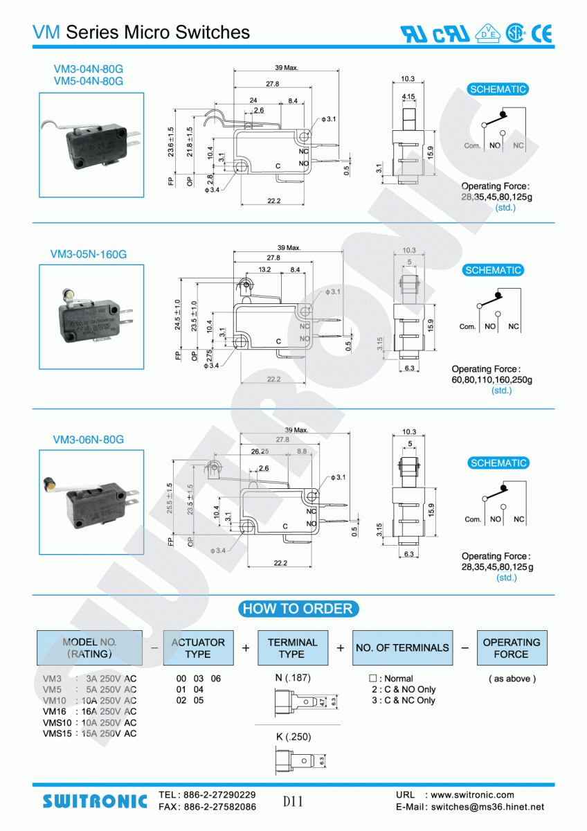 VM Series Micro Switch